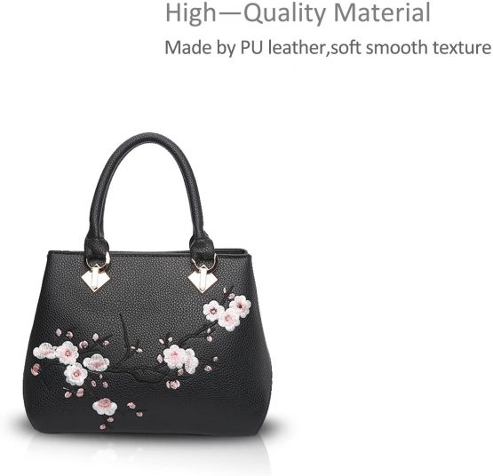 NICOLE&DORIS Casual Sweet Handbag Women Crossbody Shoulder Bag Purse Tote Commuter PU Leather Black - Image 3