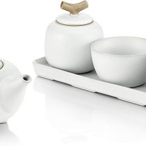 TEA SOUL Ru Ware Porcelain Tea Set, White, 33.5x19.2x10.2 cm