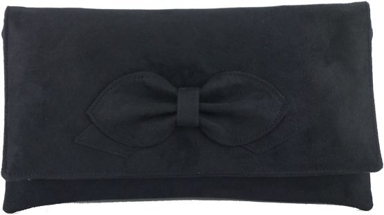 LONI Gorgeous Faux Suede Clutch Shoulder Bow Bag