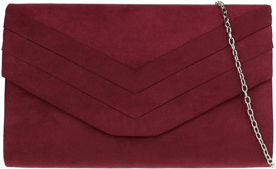 Girly HandBags Plain Faux Suede Clutch Bag