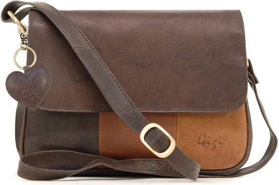 GIGI - Women's Leather Flap Over Cross Body Handbag - Shoulder Bag with Long Adjustable Strap - OTH1008