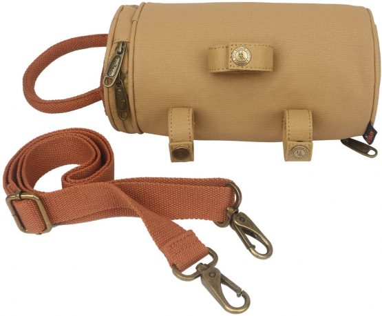 TOURBON Wasterproof Canvas Bike Panniers Bicycle Pouch Handlebar Bag - Khaki - Image 3