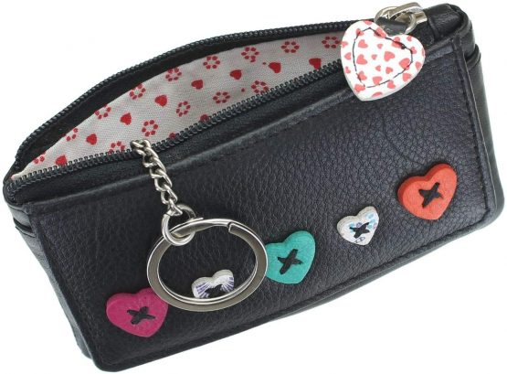 Mala Leather Lucy Collection Zip Top Coin Purse with Keyring & Pocket, RFID Protection 468_30 Black - Image 4