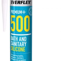 Everbuild Everflex 500 Bath and Sanitary Silicone, Anti-Fungal Silicone Sealant, White, 295 ml