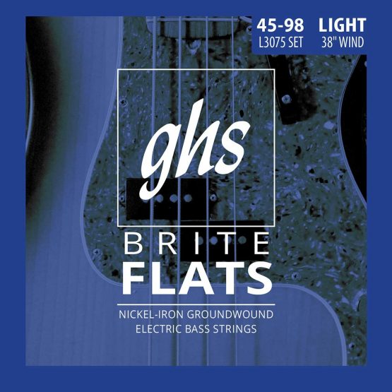 GHS L3075 45 - 98 Light Long Scale Brite Flats Bass String Set