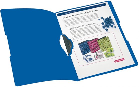 Herlitz Easy Orga To Go A4 PP Express Clip File - Opaque Blue (Pack of 5) - Image 2