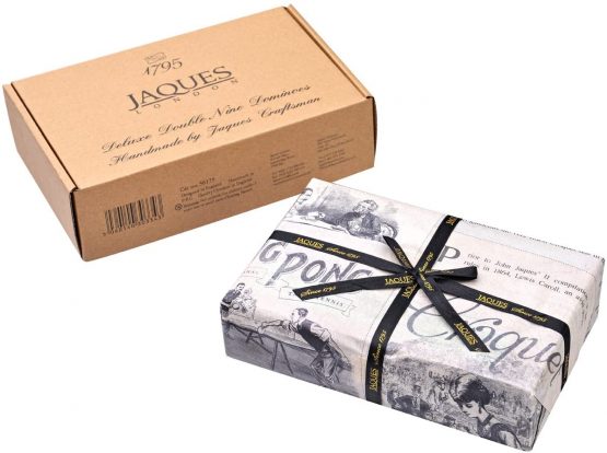 Jaques of London Luxurious Dominoes Double 9 Set - Mahogany Cased Dominoes Set - Image 2
