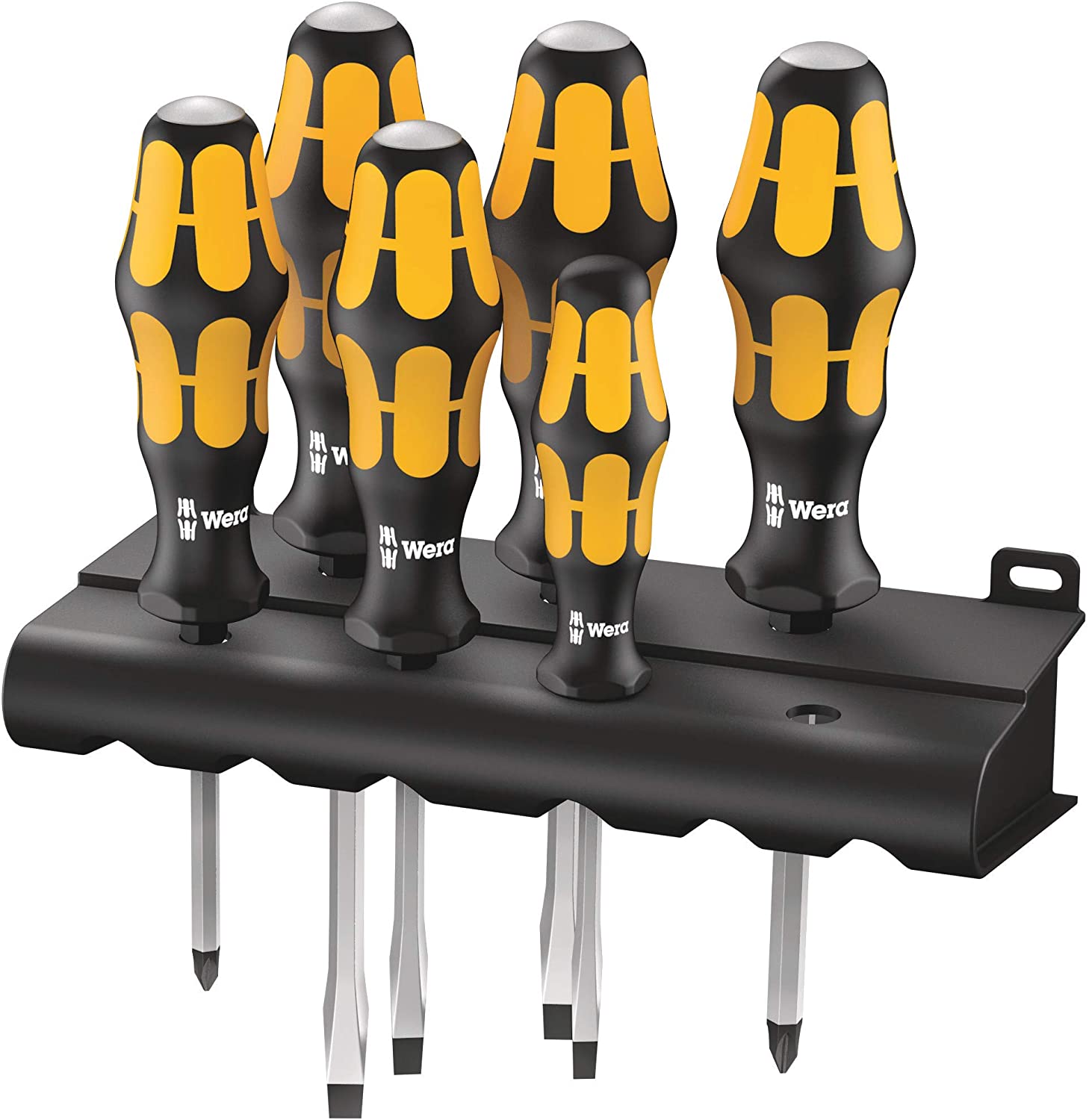 Wera 932/6 Kraftform Chiseldriver screwdriver set and rack, Phillips/Slotted, 6pc, 05018282001, Silver