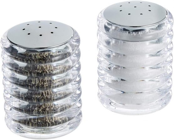 Cole & Mason H820950 Beehive Salt and Pepper Shaker Set | Salt and Pepper Pots | Acrylic/Chrome | 70mm | Twin Salt and Pepper Set | Includes 2 x Salt and Pepper Shakers | 2 Year Guarantee