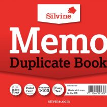Silvine Duplicate Memo Book - Numbered 1-100 with index sheet (102 x 127mm) [Pack of 12]