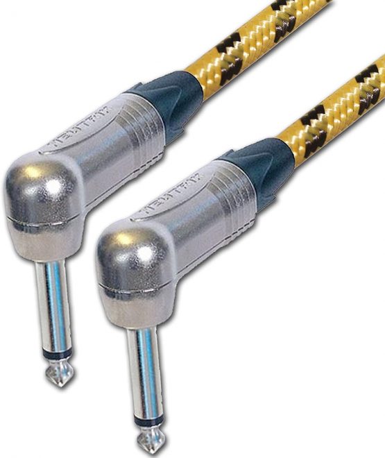 Designacable 1m Custom Length Vintage Silver Solder Right Angle FX Patch Lead Cable