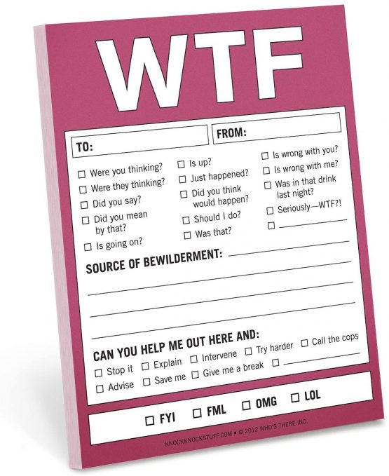 Knock Knock WTF Nifty Note Pad