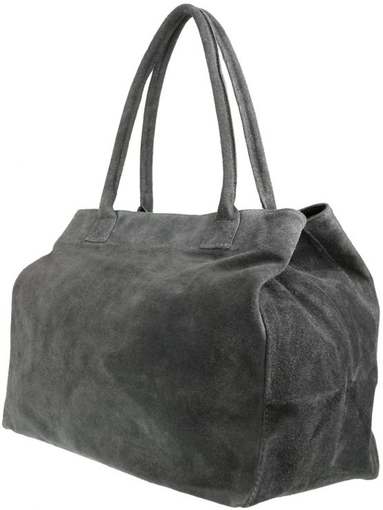 Girly Handbags Italian Suede Leather Expandable Shoulder Bag - Image 2