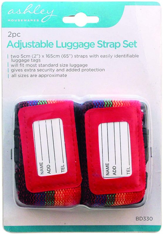 Ashley Housewares 2pc Adjustable Luggage Strap Set