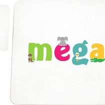 Feel Good Art High Gloss Placemat and Coaster for Babies and Toddlers Cute Illustrations and Personalised with Girl's Name (Lhv-Megan)