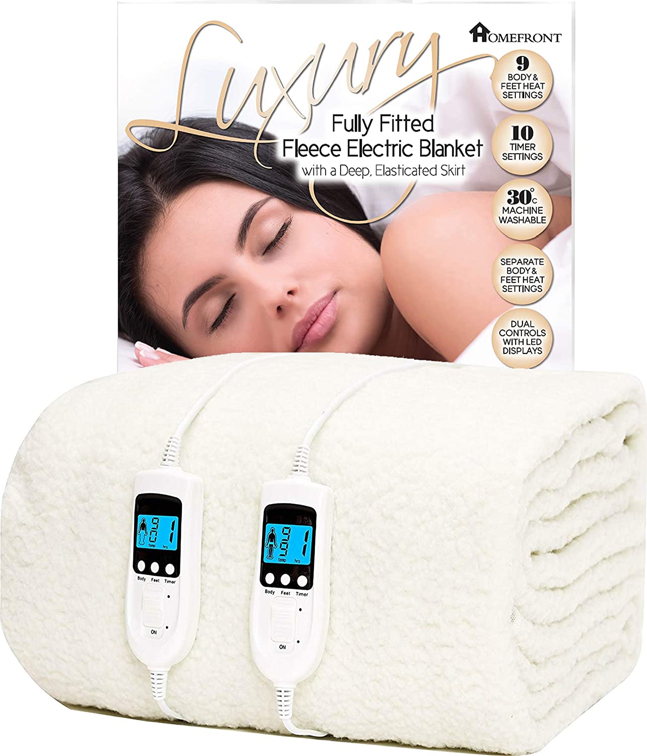 Homefront Electric Blanket Dual Control Super King Bed Premium Fleece