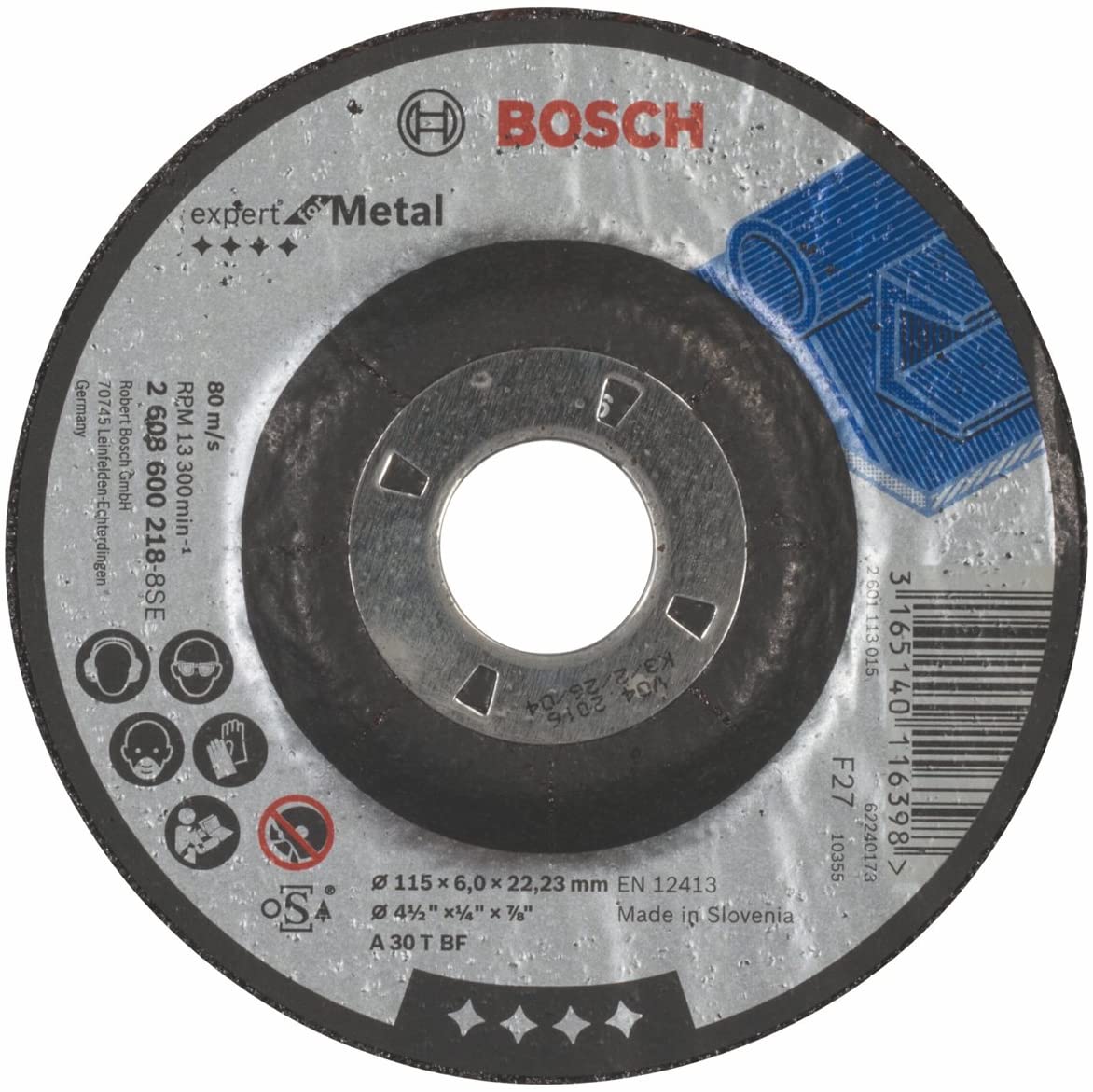Bosch 1x PRO Metal Longlife Grinding Disc for Small Angle Grinder and Bore 22.23 mm (for Steel diameter 115 mm - Image 2