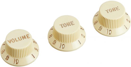 Fender Stratocaster Pot Knobs (Volume/Tone/Tone), aged white,0991369000