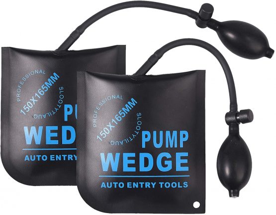 eSynic 2pcs Air Wedge Pump Wedge Up Bag Wedge Pump Alignment Tool Car Air Wedge Pump Wedge for Home Use Door Window Installation and Car Repair with 4 Plastic Wedges