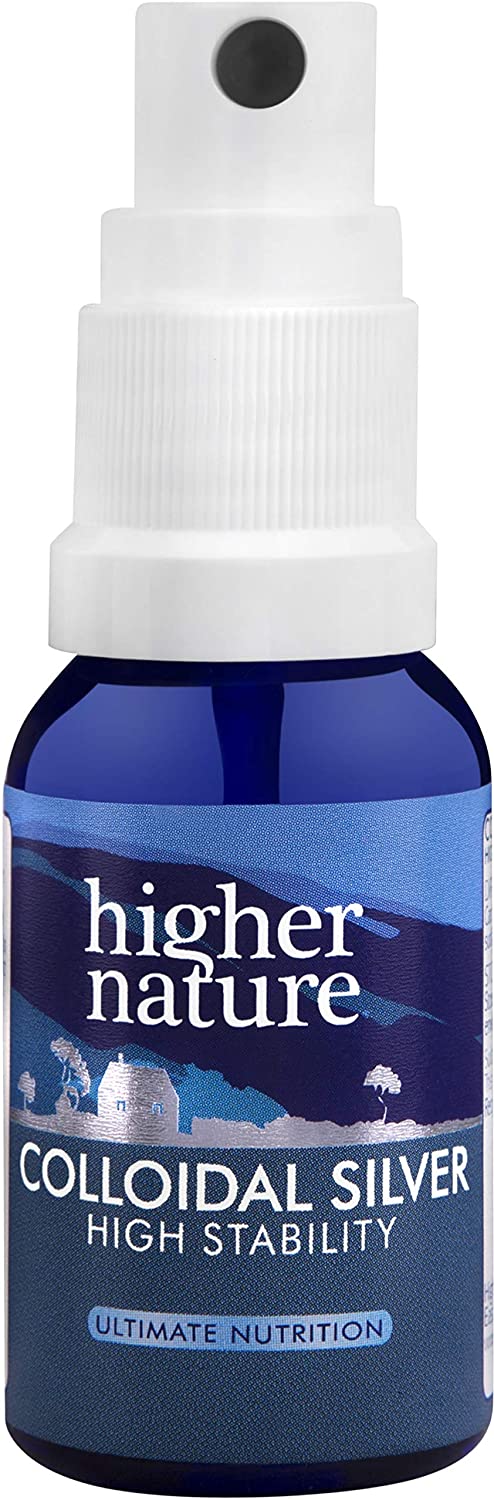 Higher Nature - Colloidal Silver - Purified Water with Premium Grade Silver - Antiseptic Spray, Disinfectant Spray, Colloidal - 15ml