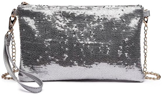 Miss Lulu Mini Crossbody Bag For Women Clutch Chain Shoulder Bag Evening Party Shining Sequins