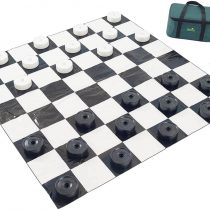 Big Game Hunters 804 10 Centimetre Diameter Pieces with 1.2 Metre Square Mat Garden Draughts, Checkers Set