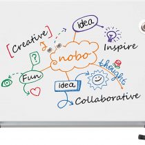 Nobo Glass Magnetic Whiteboard with Removable Pen Tray, 680 x 380 mm, InvisaMount Mounting System, Impression Pro, Brilliant White, 1905175