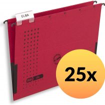 Elba Chic Ultimate 85743RO Suspension File with Closed Sides and Linen Edge Protectors Pack of 25 Red