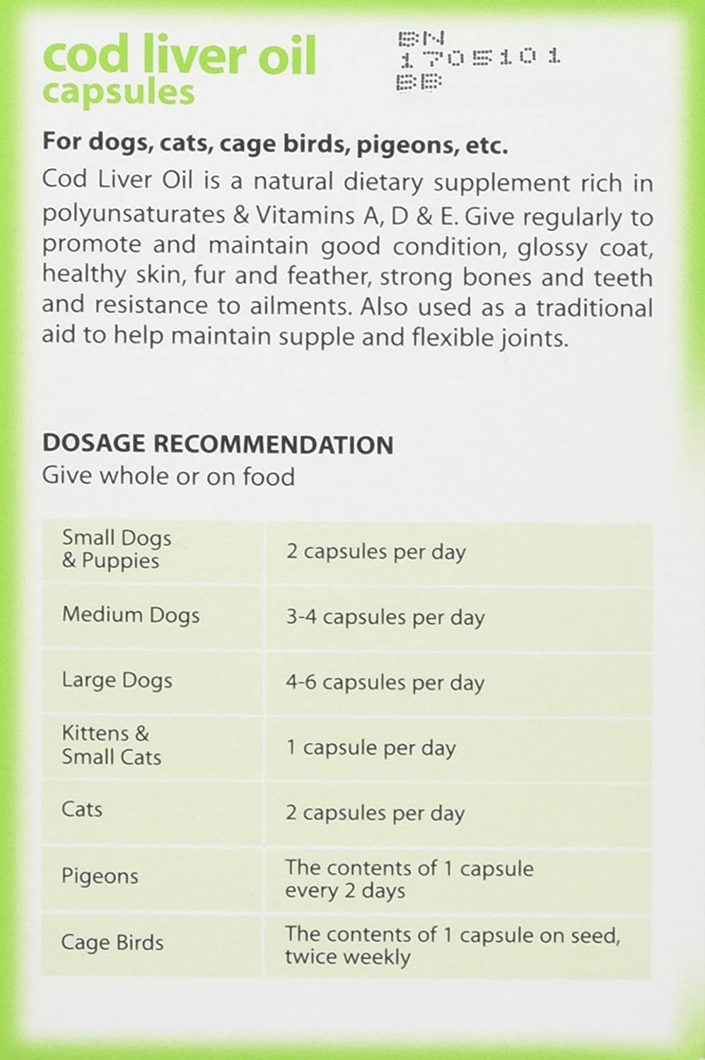Johnsons Veterinary Products Cod Liver Capsules, Clear, 40 count (Pack of 1) - Image 2