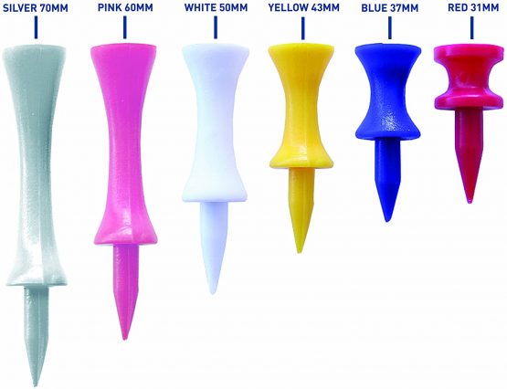 PGA Tour 200 Castle Golf Tees - Red/Yellow/Blue/Pink/Gray - Image 2