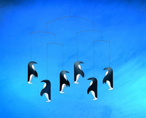 Flensted Penguin Talk Mobile, Steel, Black/White, 44 x 48 cm - Image 2