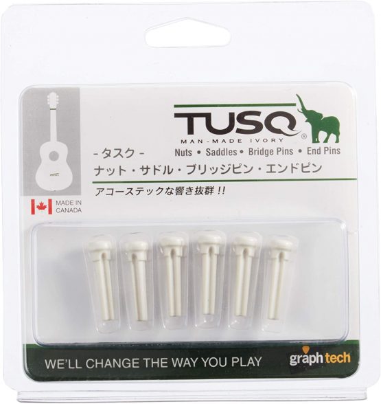 GRAPHTECH TUSQ BRIDGE PINS - 4MM WHITE/PAUA DOT -6 PCES - Image 2