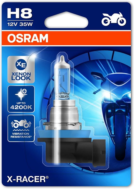 Osram 64212XR-01B Motorcycle Headlamp Bulb, 12 V, Blue/White