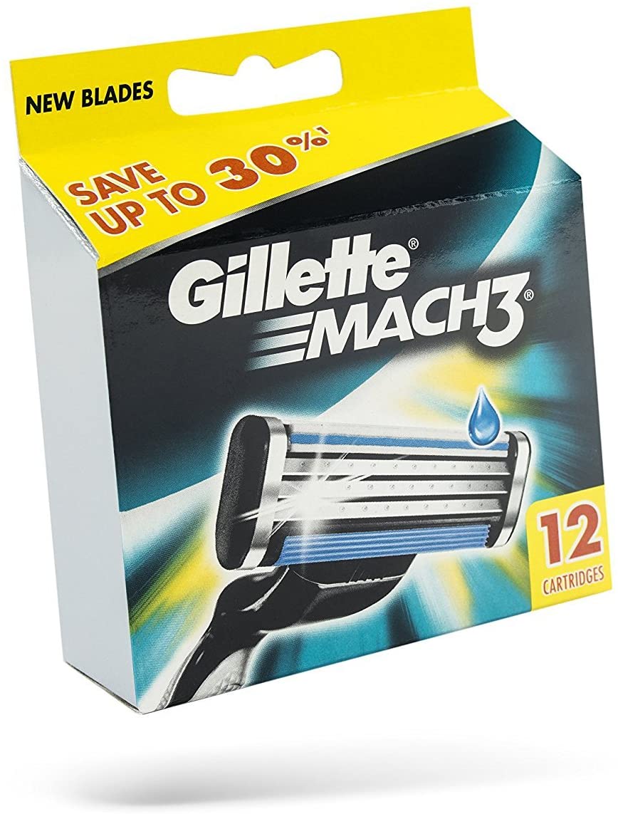 Gillette Mach3 Razor Blades - Pack of 12, Pack 12 lames