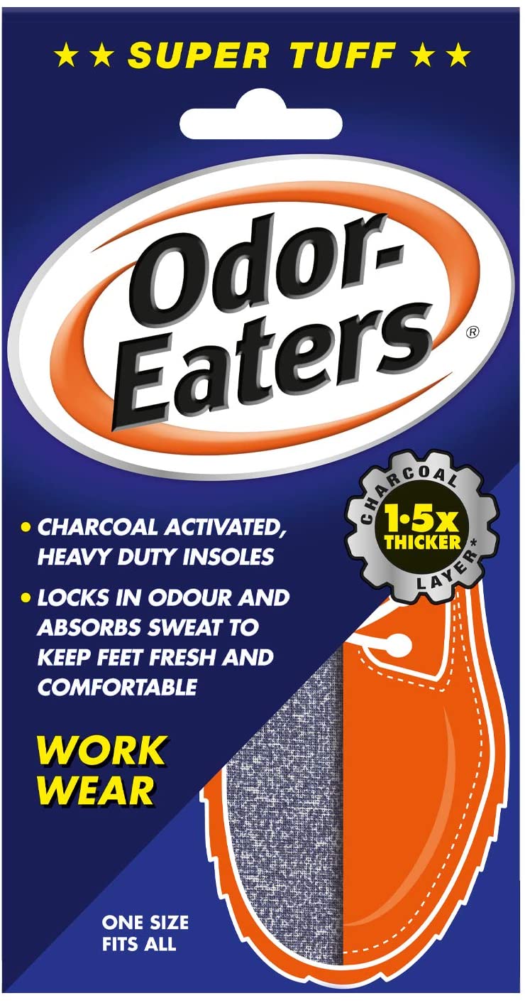Odor-Eaters Supertuff, Odour-Destroying, Heavy duty insoles for work wear - Packaging May Vary, Beige, 1- Pair