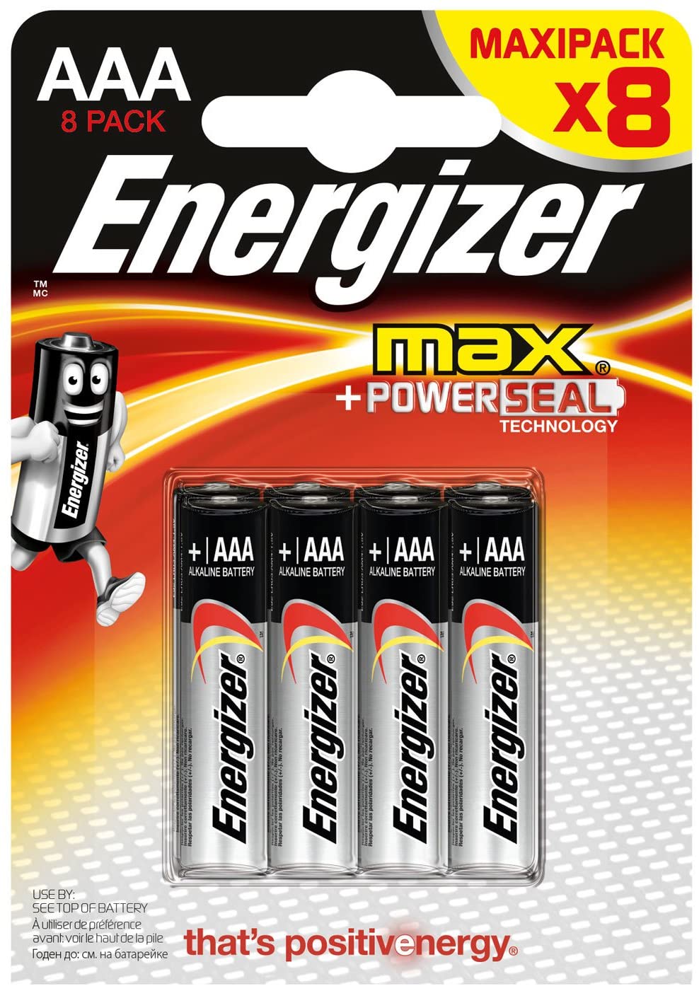 Energizer Max Alkaline AAA/LR03 batteries Pack of 8, Silber