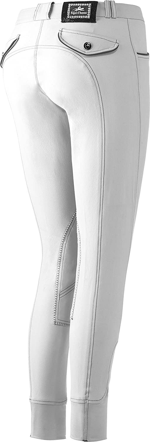 Equi-Theme/Equit'm Women 979440038 Verona Breeches - White/Light Grey Contrasts And Piping, One Size - Image 3