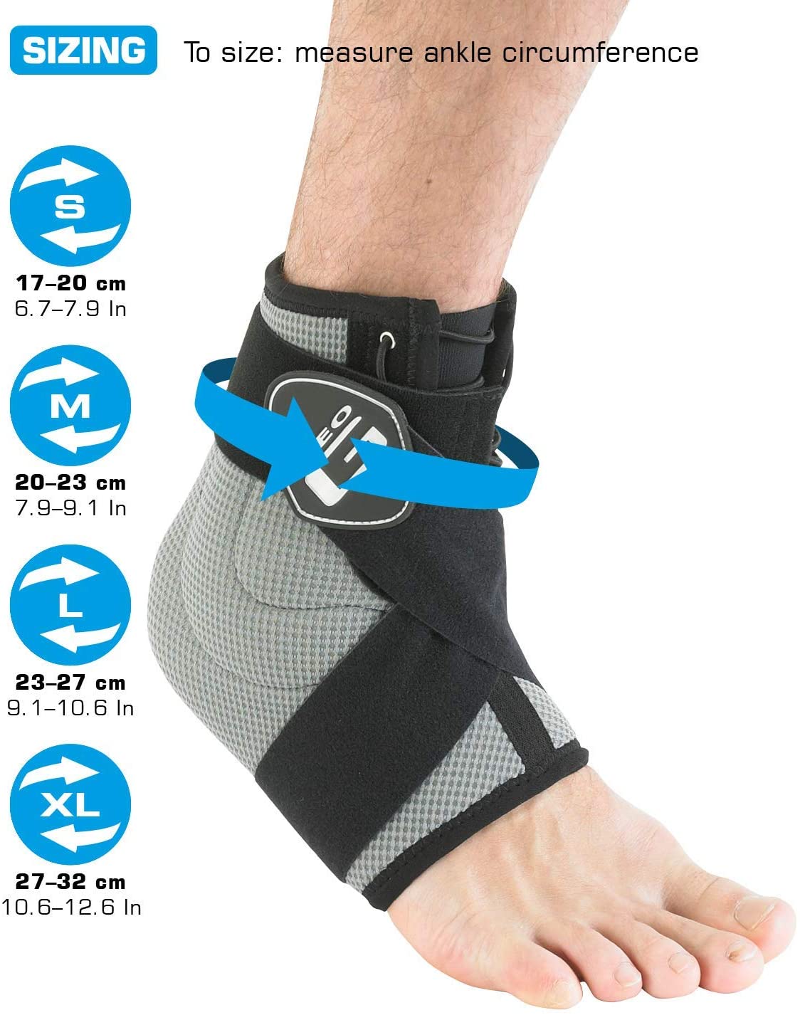 Neo-G Ankle Support Brace RX Stabilised with Figure of 8 Ankle Strap - Image 3