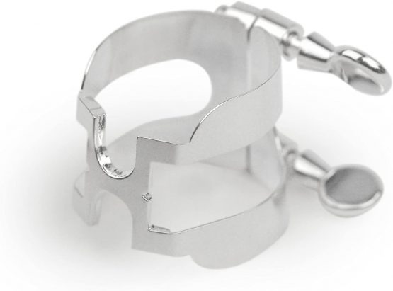 Rico Silver Plated H-Ligature and Cap for Bass Clarinets with Selmer Style Mouthpiece - Image 2