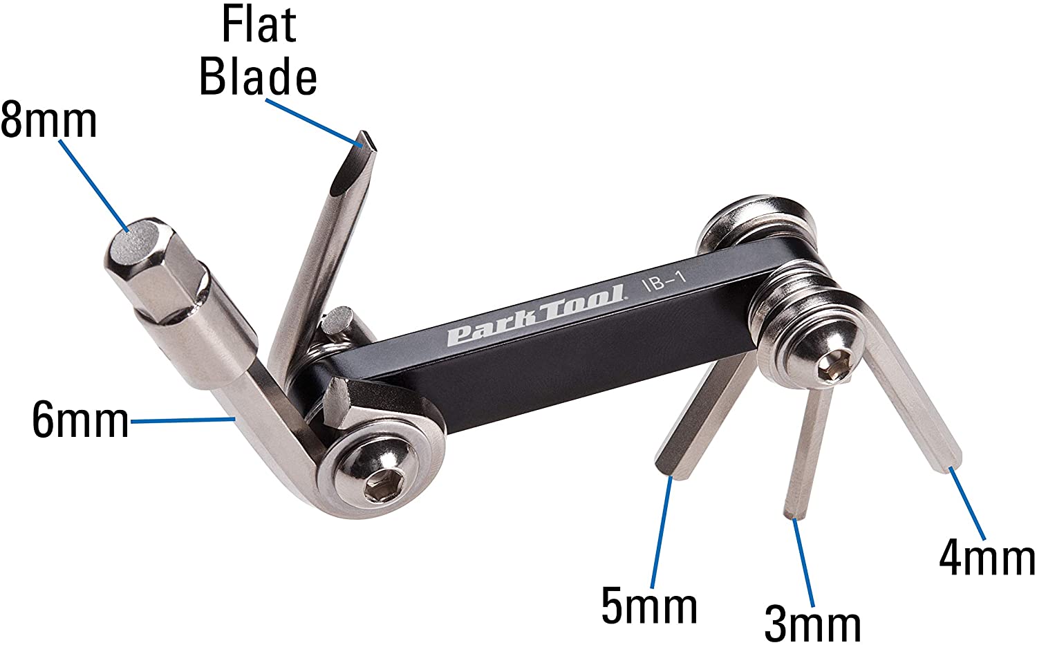 Park Tool IB-1 - I-Beam Mini Fold-Up Hex Wrench & Screwdriver Set Tool,Black - Image 3