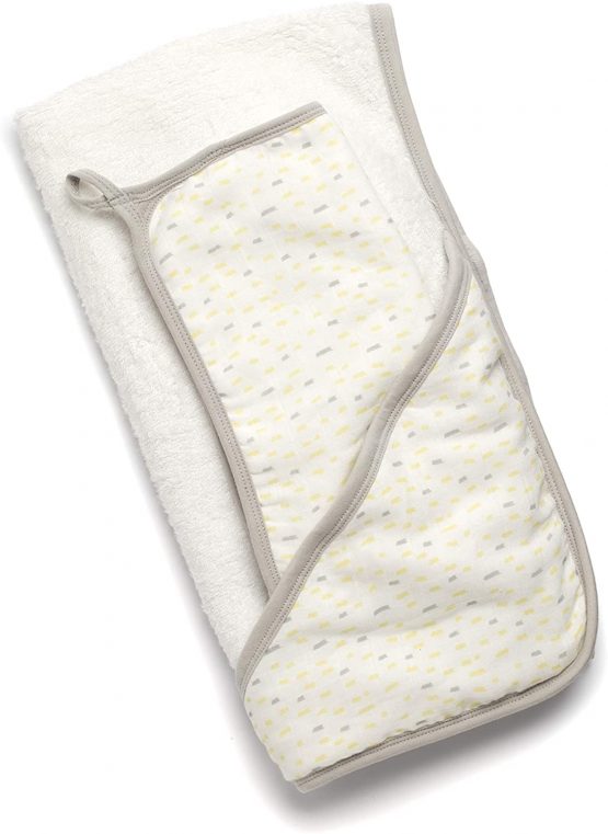 Storksak Hooded Towel and Wash Cloth, Raindot Print - Image 2