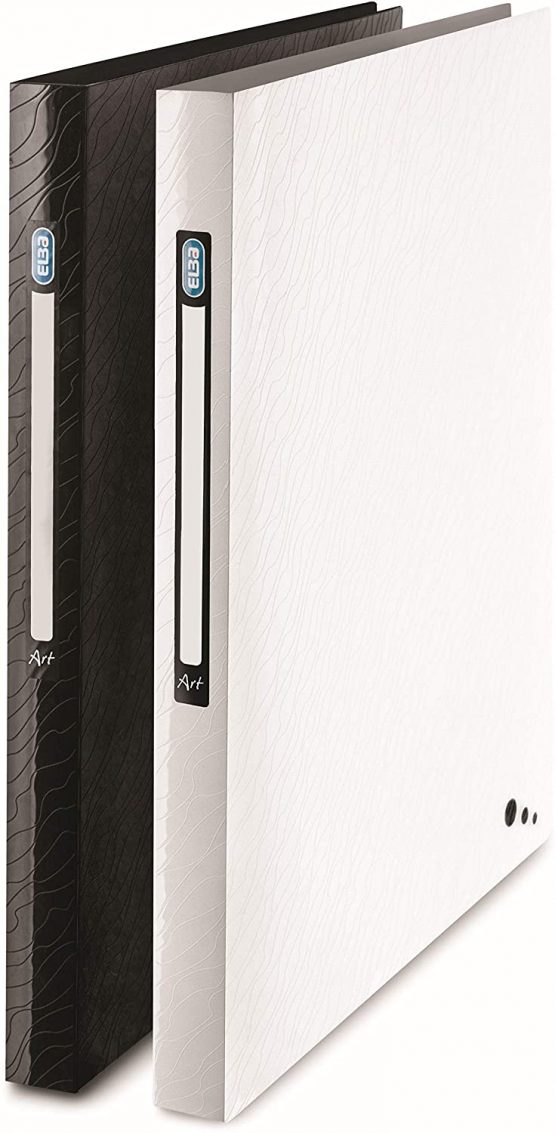 'Elba 400074751 Flexible Display Book Art Studio A4 Polypropylene 30 Interchangeable Pockets 2 Assorted Colours: Black, White (Pack of 5)