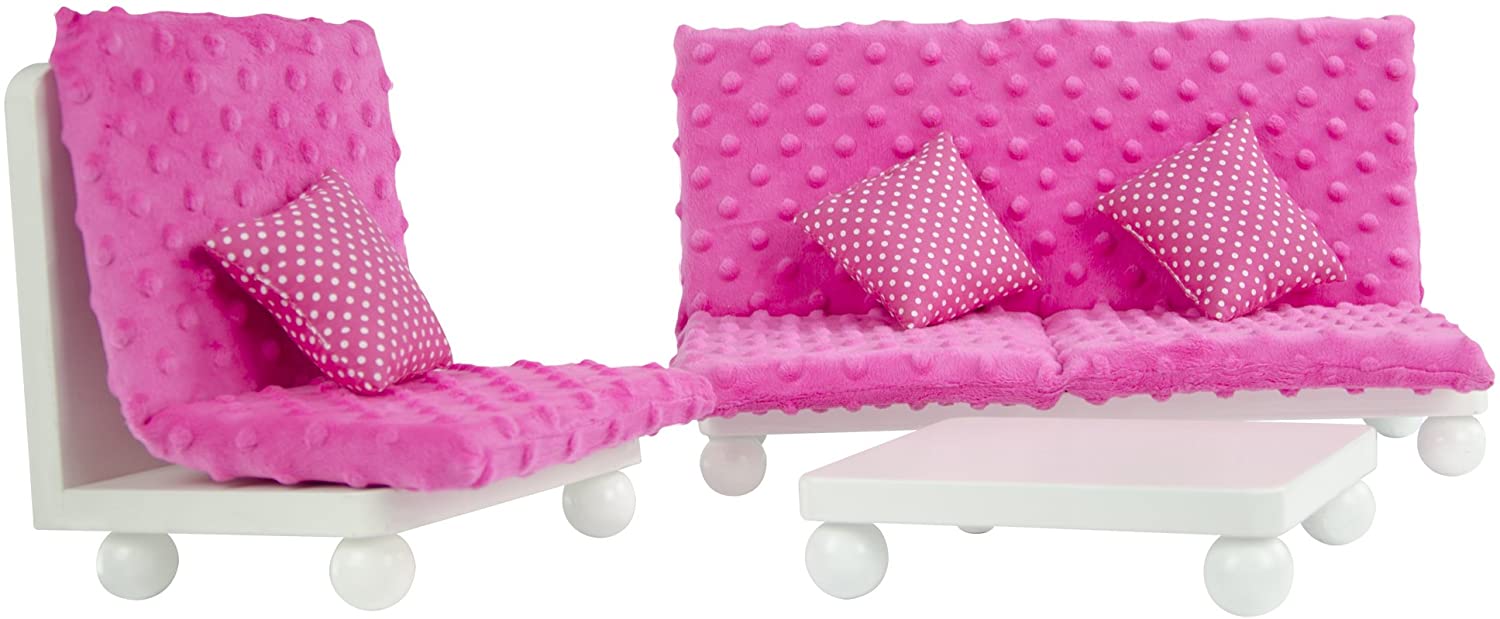 Olivias World Baby Doll Wooden Furniture Lounge Sofa Dolls Chair TD-11930A/B, White - Image 4