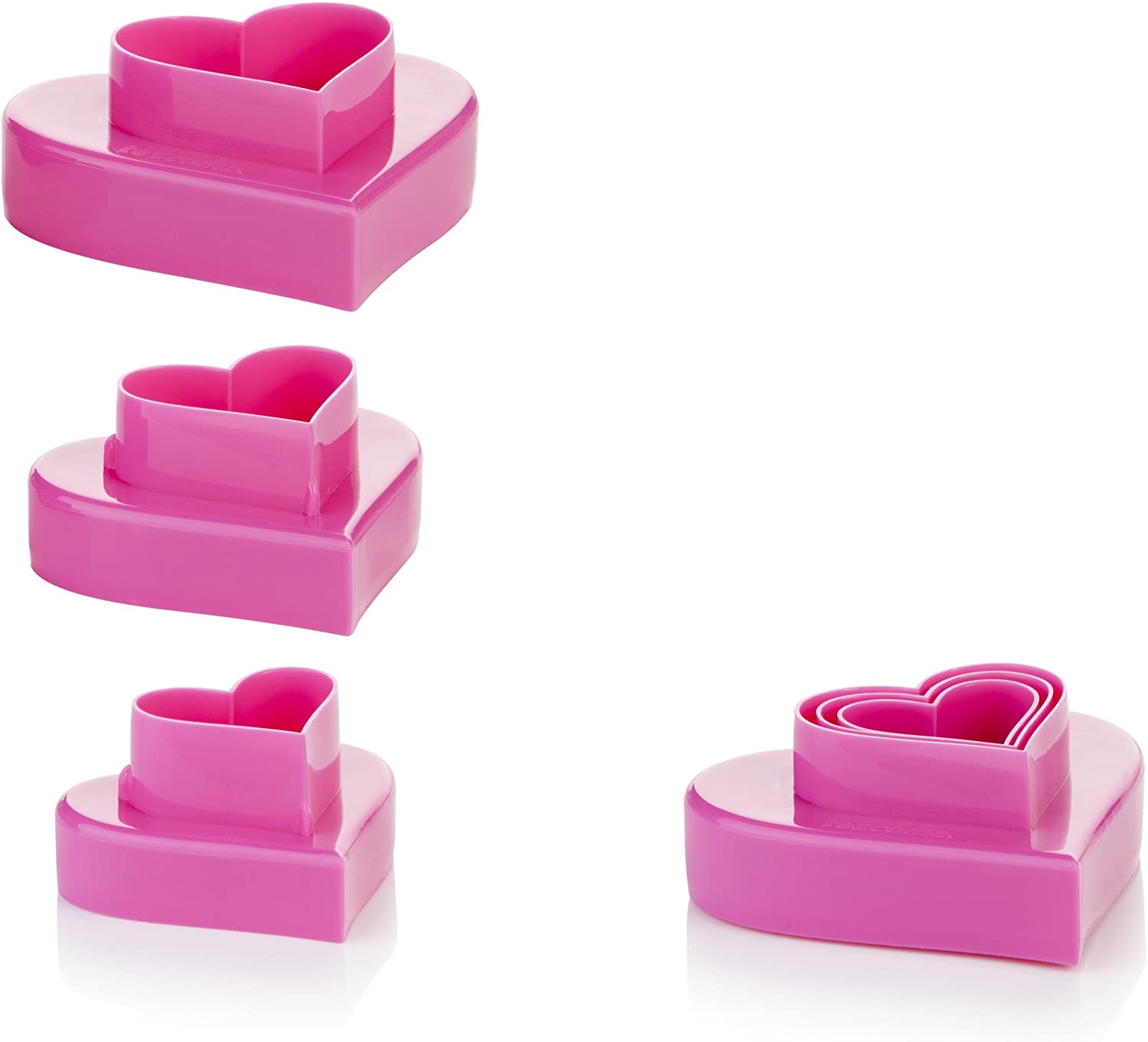 Tescoma Double-Sided Cookie Cutters Hearts, 6 Sizes Delicia, Assorted, 20 x 13 x 4.5 cm