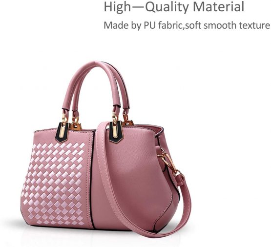 NICOLE&DORIS Women Lady Handbags Shoulder Bag Crossbody Bag Tote Satchel Purse PU Leather Light Pink - Image 3