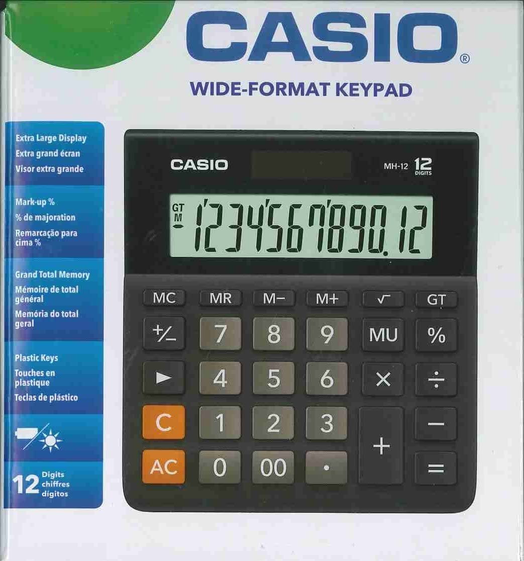 Casio mh-12 Pocket Calculator, black