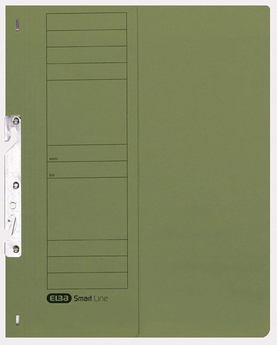 Elba 22421BL Attachable File with Commercial Binding 250 g/sq. m Manila Cardboard for 200 DIN A4 Sheet, Half Front Cover 50 Items Blue Single Clip File with Commercial Binding grün - Image 2