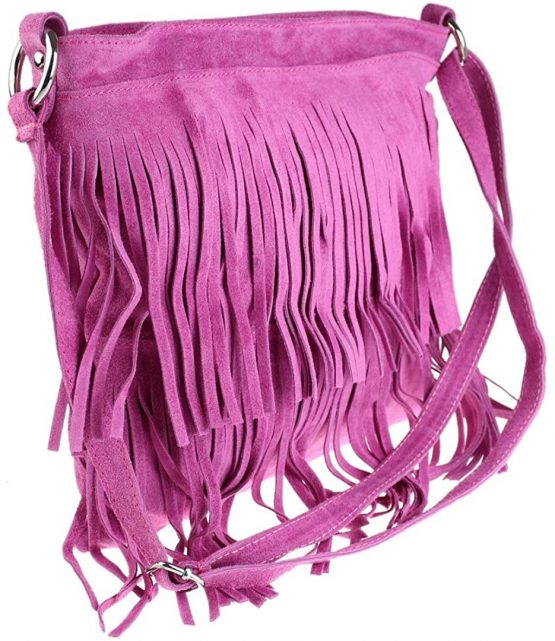 Girly Handbags Genuine Suede Fringe Shoulder Bag Crossbody Slouch Elegant Designer Womens Fashion - Image 2