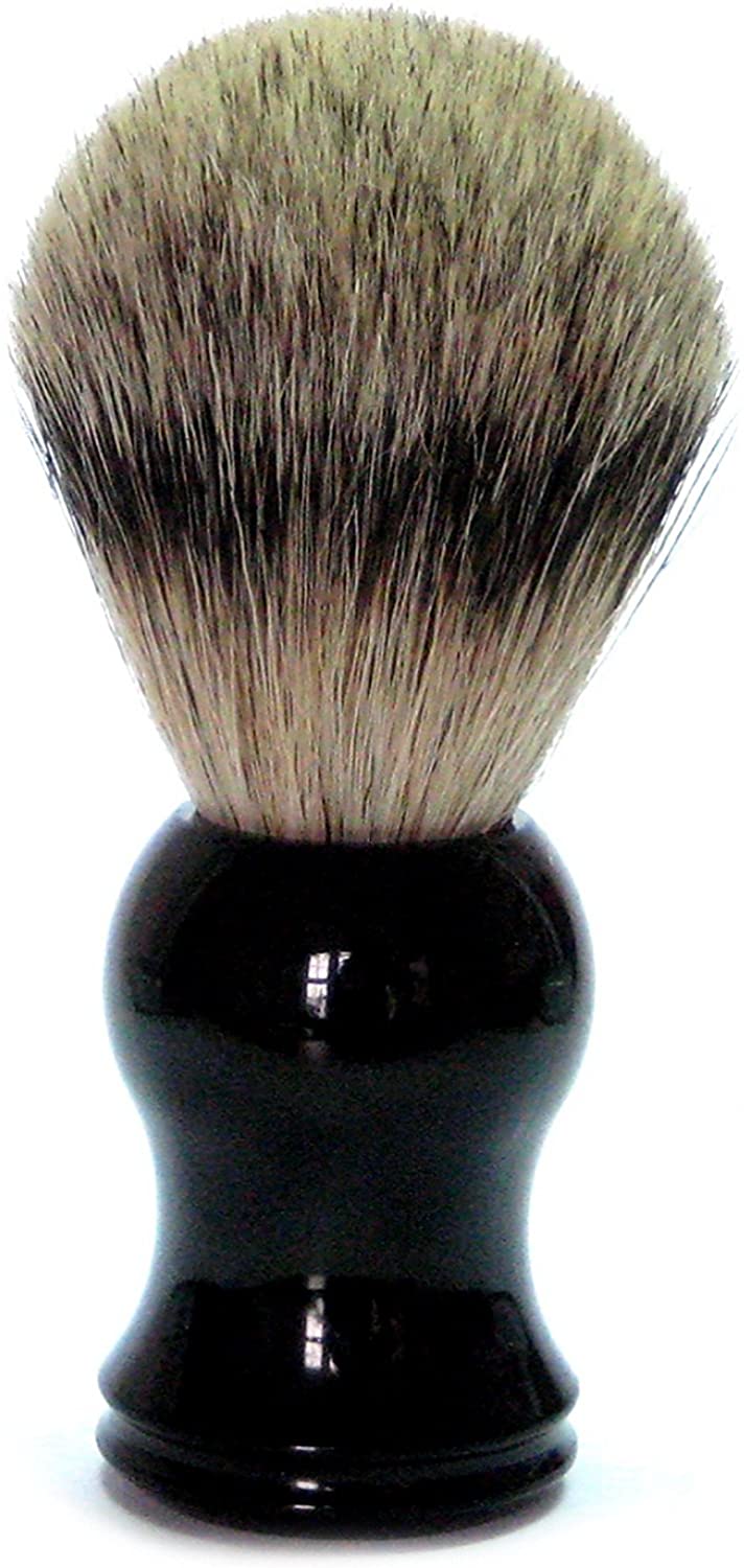100 Percent Slicker Hair Gold Badger Shaving Brush, Plastic handle, 1 Piece