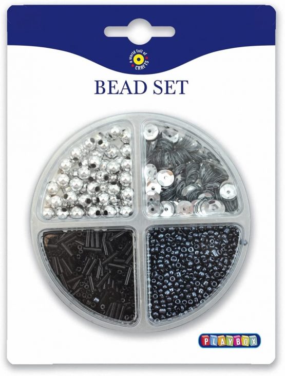 Playbox Beads Mix in Round Storage Box (Black)